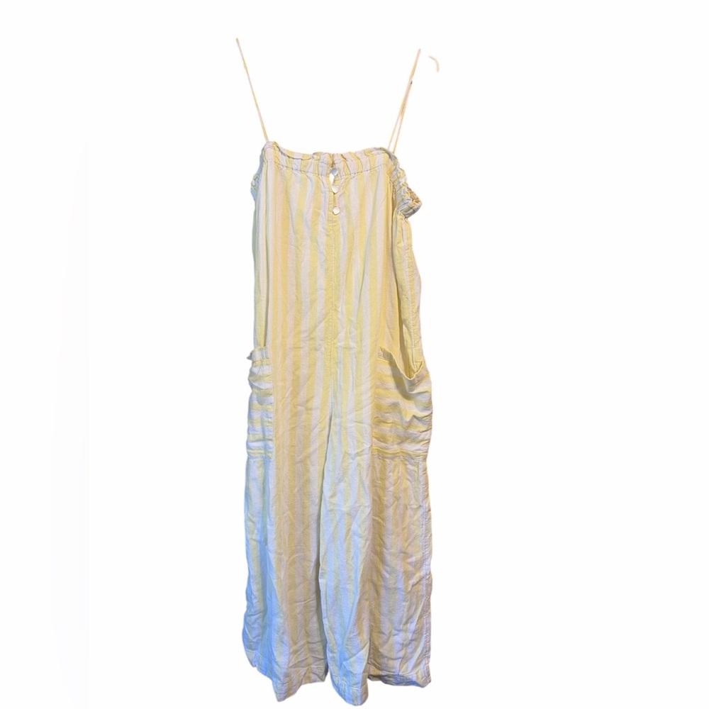 Stoney Clover Lane Yellow Stripe Linen Wide Leg Jumpsuit S - Picture 3 of 7